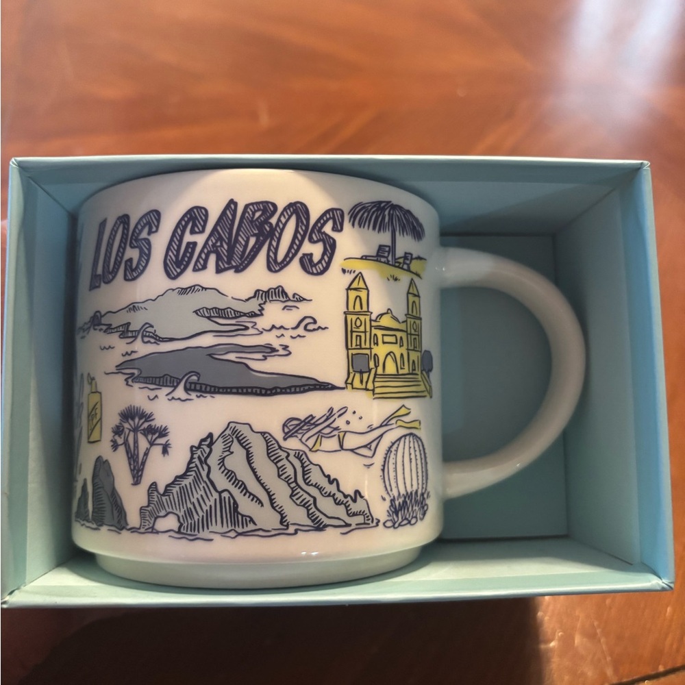 Starbucks White and Blue Ceramic Mug for Coffee and Tea